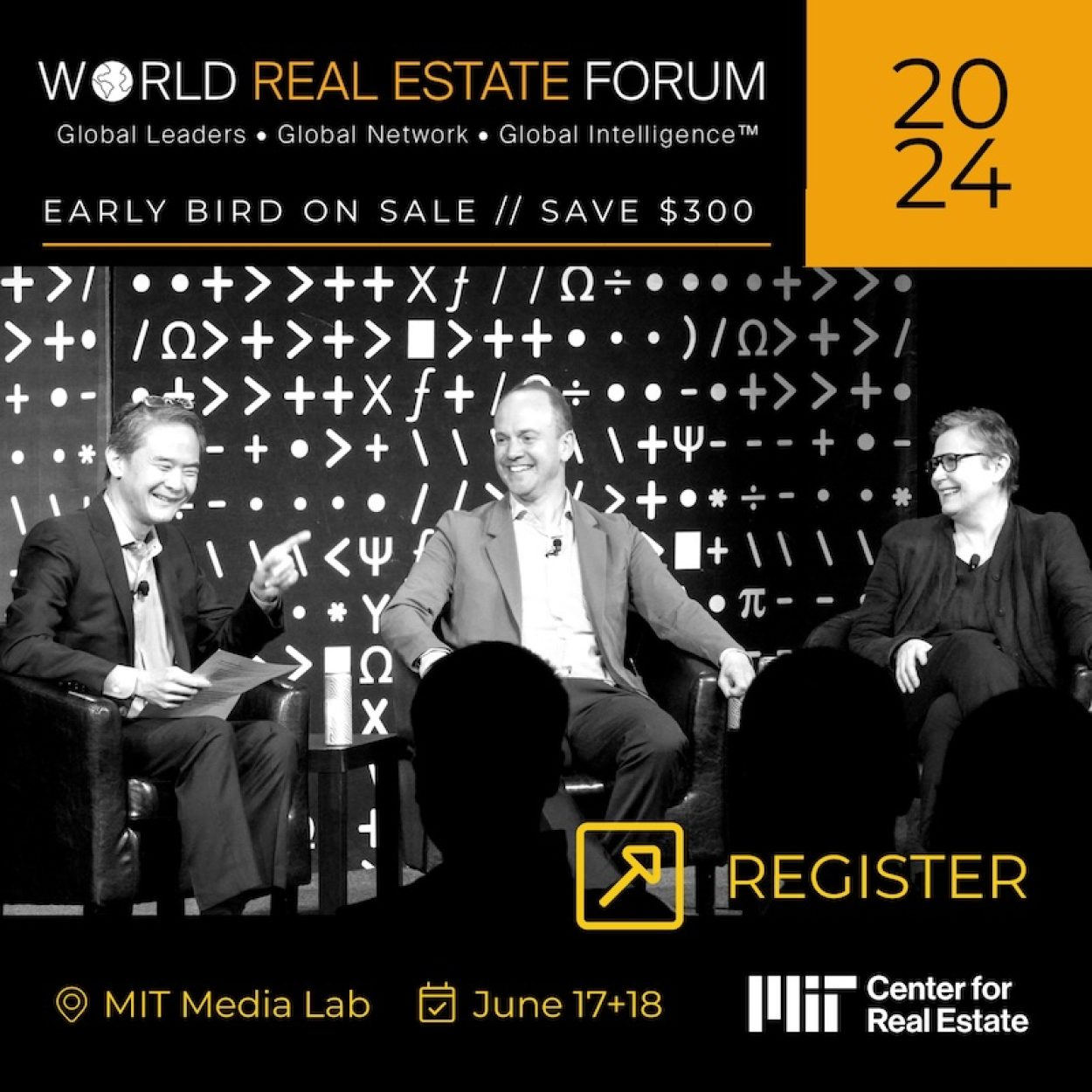 3 panelists discussing topics at world real estate forum