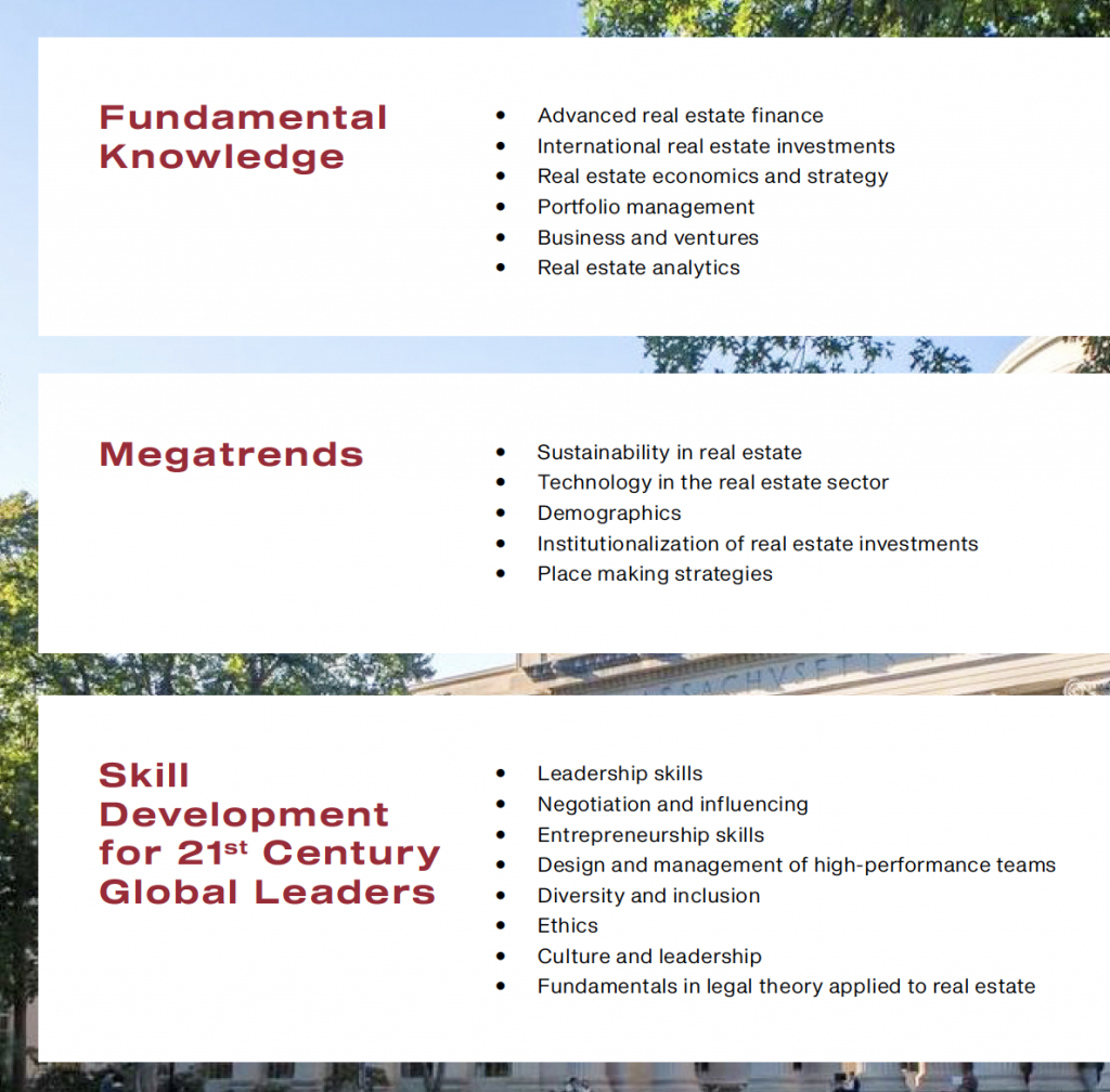 Course chart: fundamental knowledge, mega trends, skill development for 21st century global leaders
