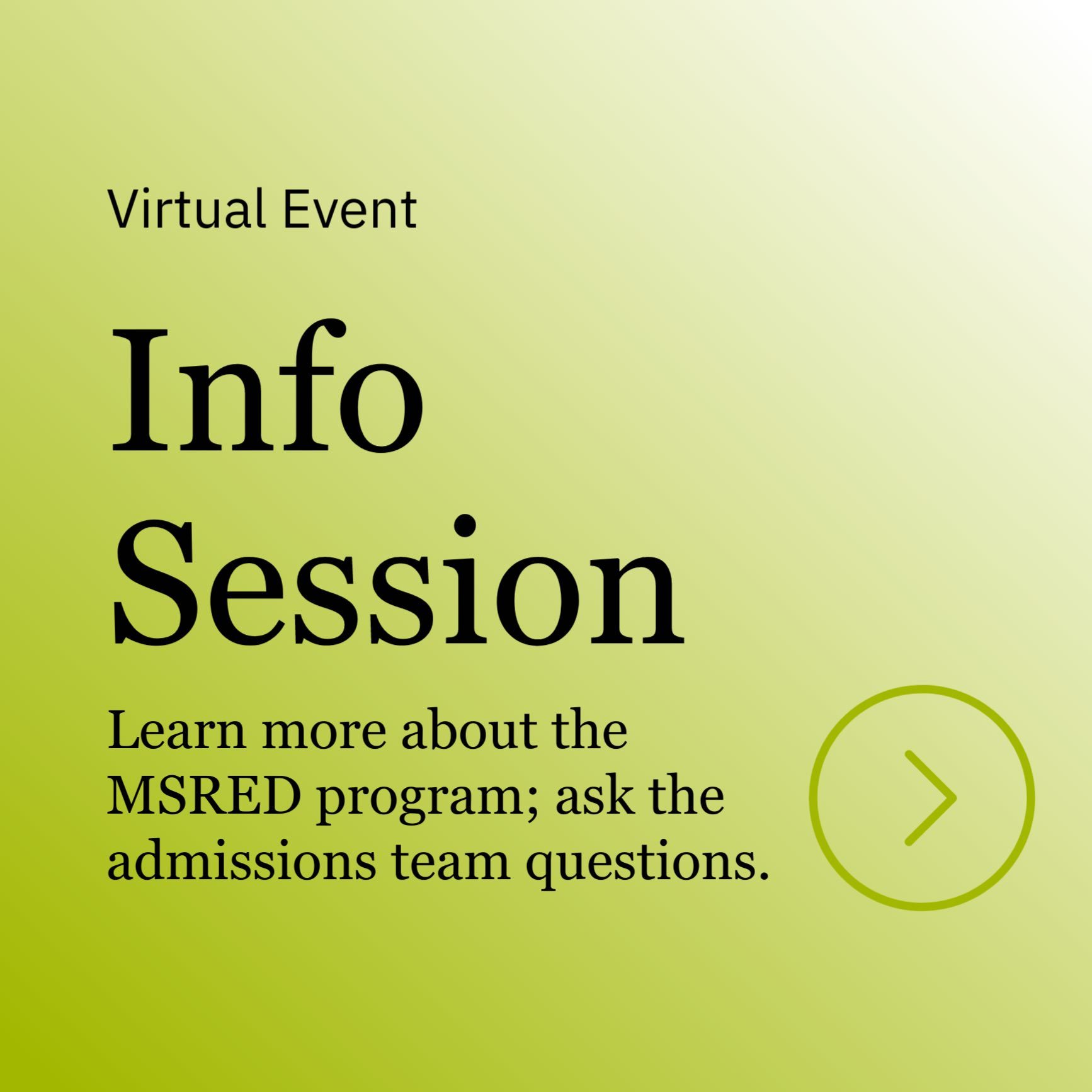 admitted students, information session