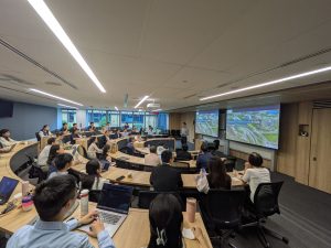 lecture hall full of audience members